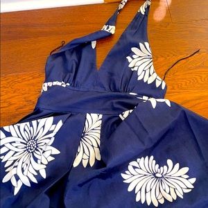 EUC blue floral swing dress